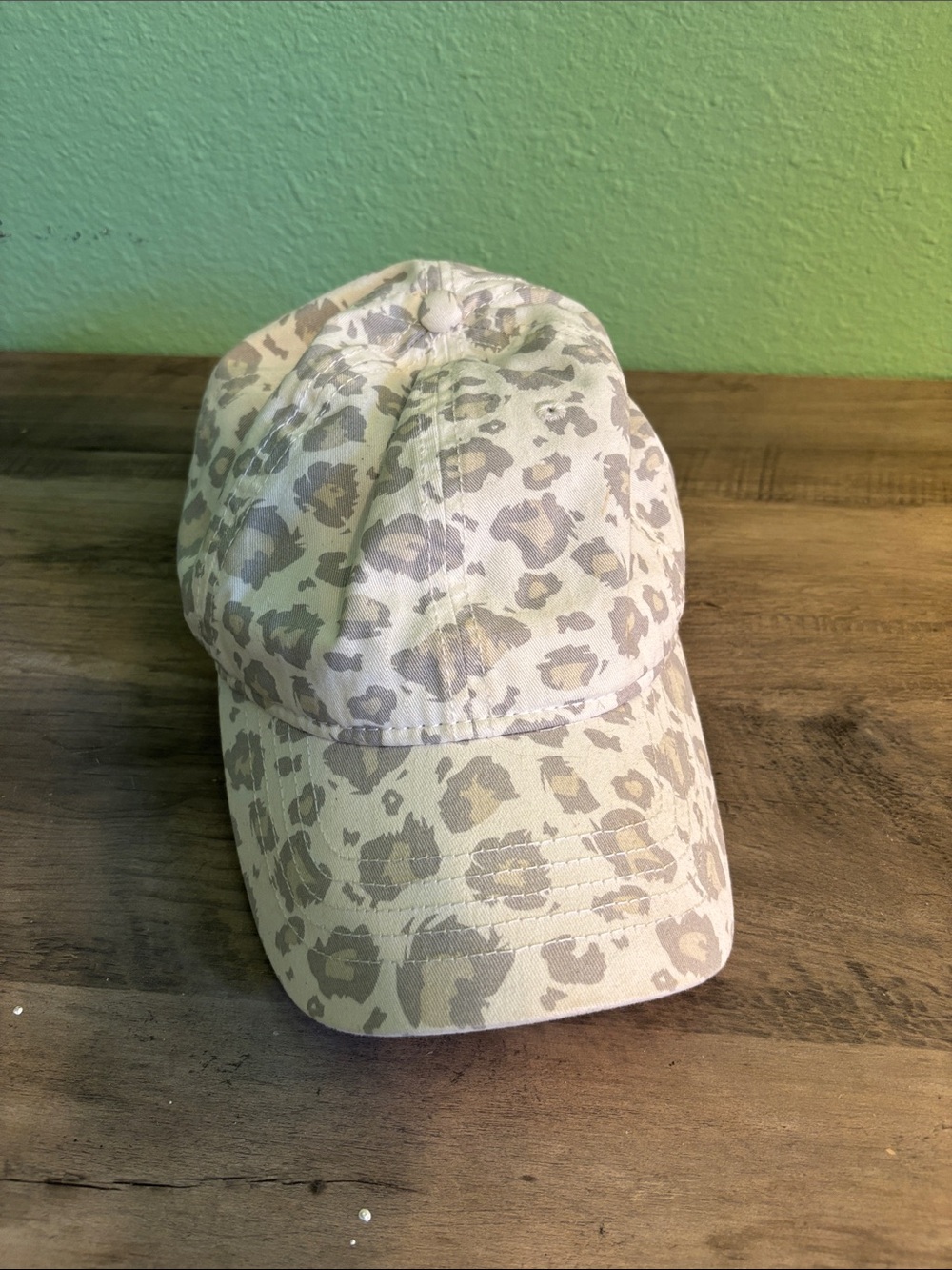 Time and Tru Beige Leopard Print Baseball Cap